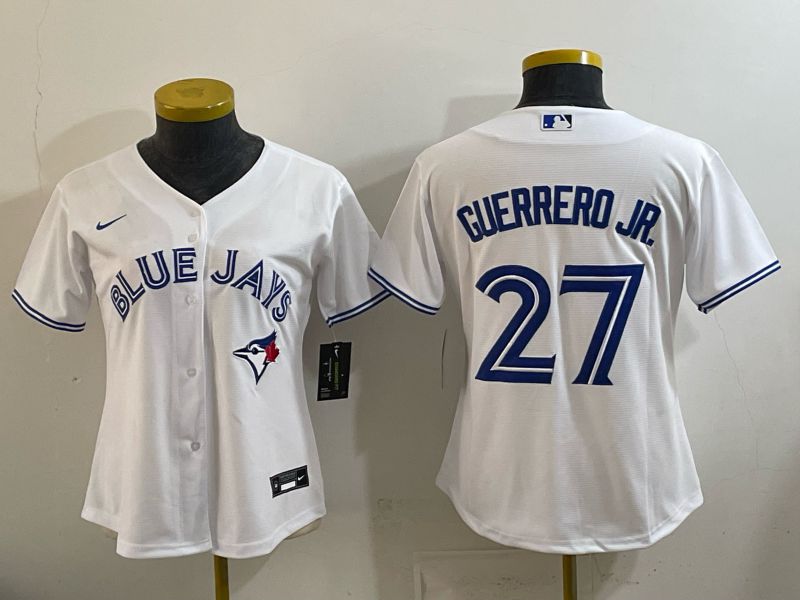 Women Toronto Blue Jays #27 Guerrero jr White 2026 Nike Game MLB Jersey 001